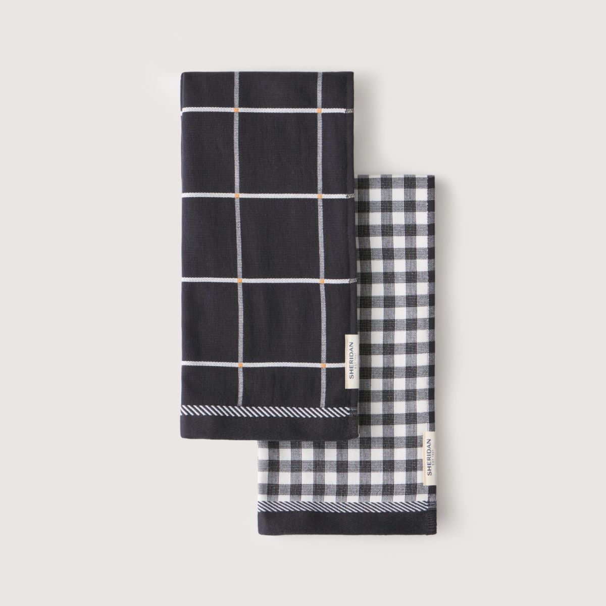 Buy carbon Frama Tea Towel Set - Two Pack | Sheridan Australia
