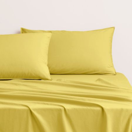 Bayley Washed Percale Sheet Set in light sunlight
