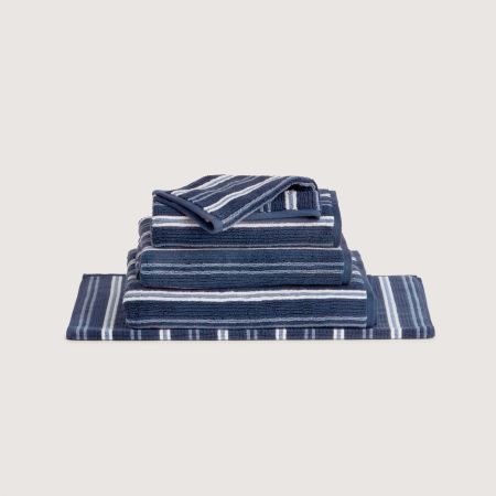 Living Textures Stripe Towel Collection in Navy