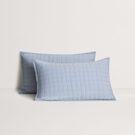 Reilly Stripe Duo Pillow Sham in chambray