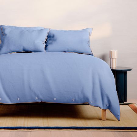 Bayley Washed Cotton Piped Quilt Cover Set