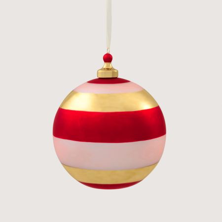 Wide Stripe Metallic Glass Ball