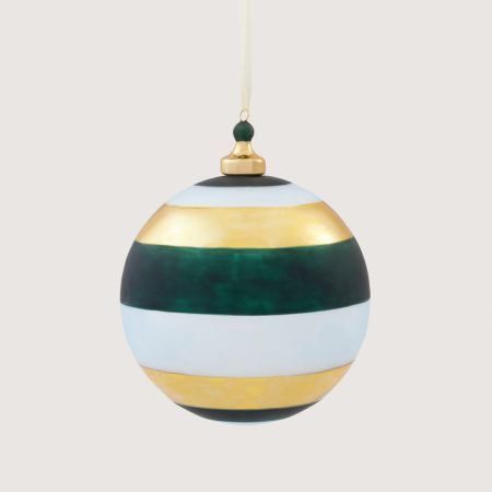 Wide Stripe Metallic Glass Ball