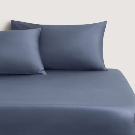 TENCEL™ Lyocell Fibre & Cotton Fitted Sheet in ink