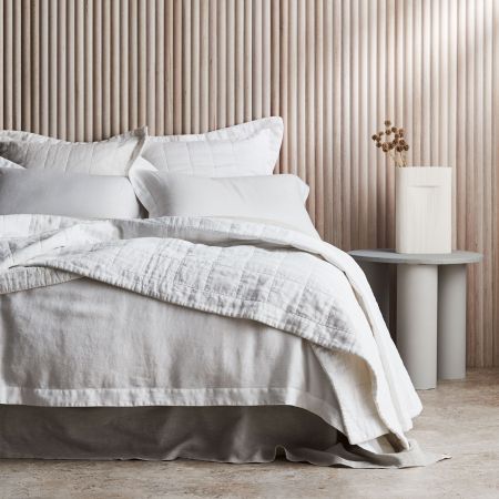 Sheridan Abbotson Linen Bed Cover White