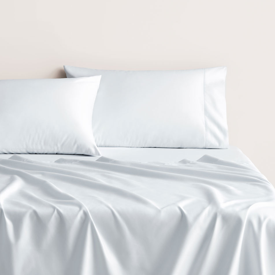 A set of 1000 thread count Hotel Luxury sheets in the colour soft blue