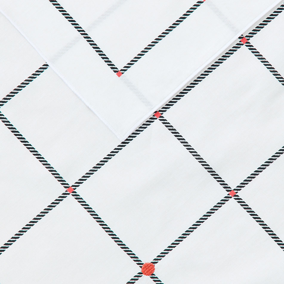 Detail shot of a Sheridan Frama napkin in salt